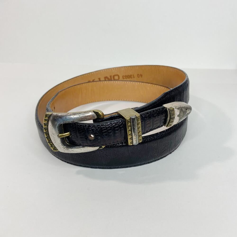 Onyx From Brighton Style #13603 Black Leather Belt 40"